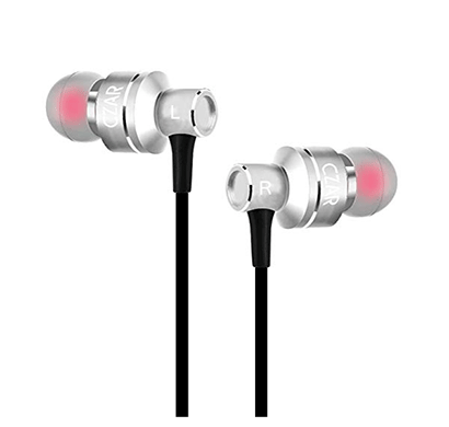 czar acoustics cw630 metallic in-ear wired headphones with mic dynamic bass powerful sound